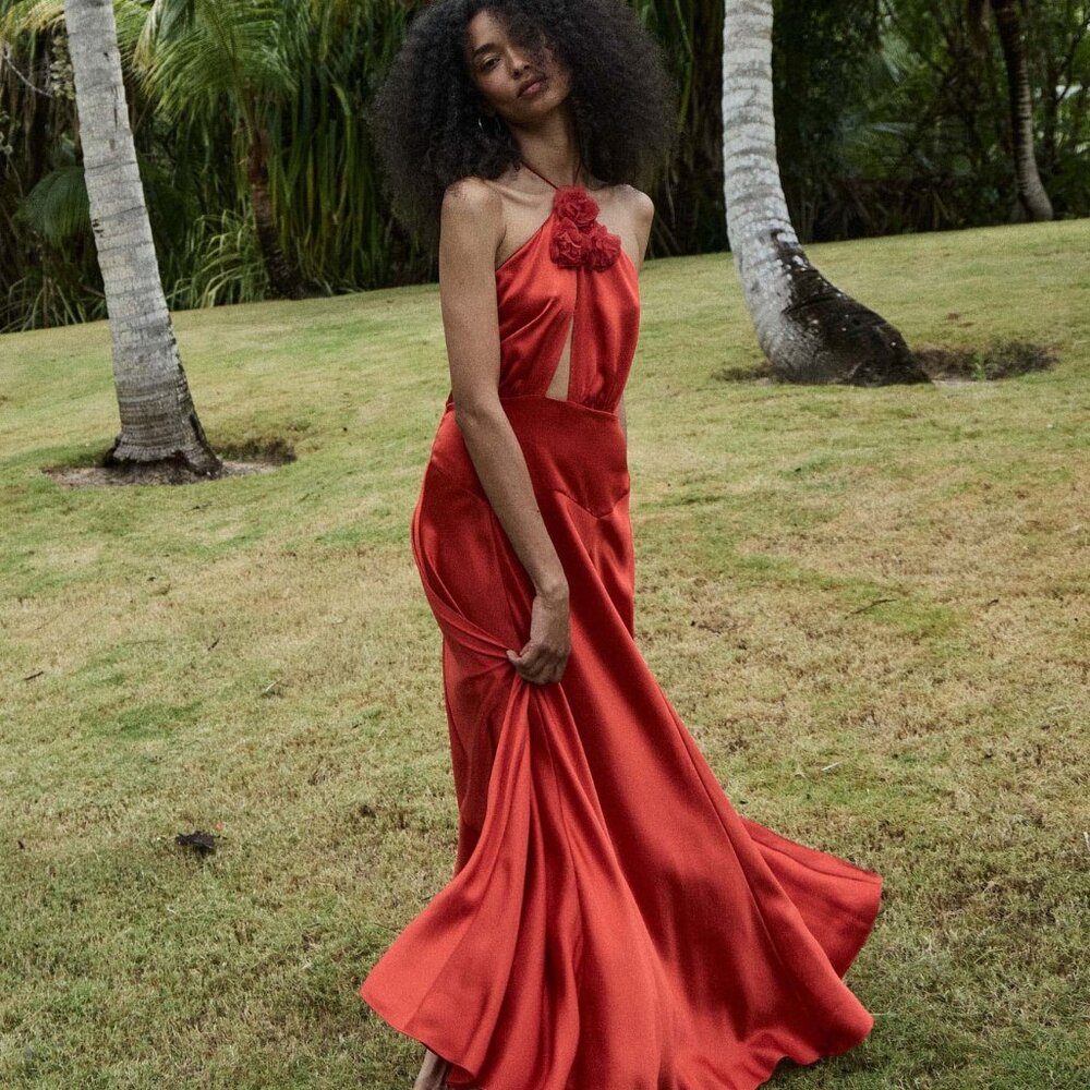 Doen Red Backless Dress